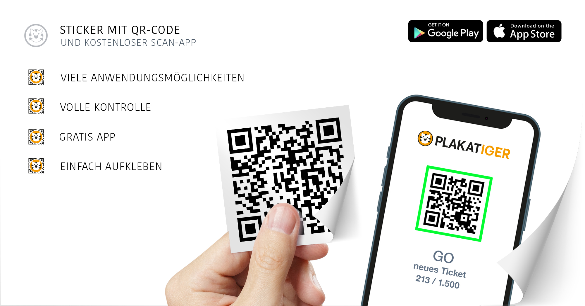 QR-Sticker zum Aufkleben